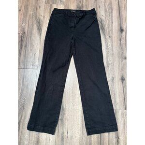 Talbots Womens Black Straight-Leg Pants Size 10 Cotton Blend